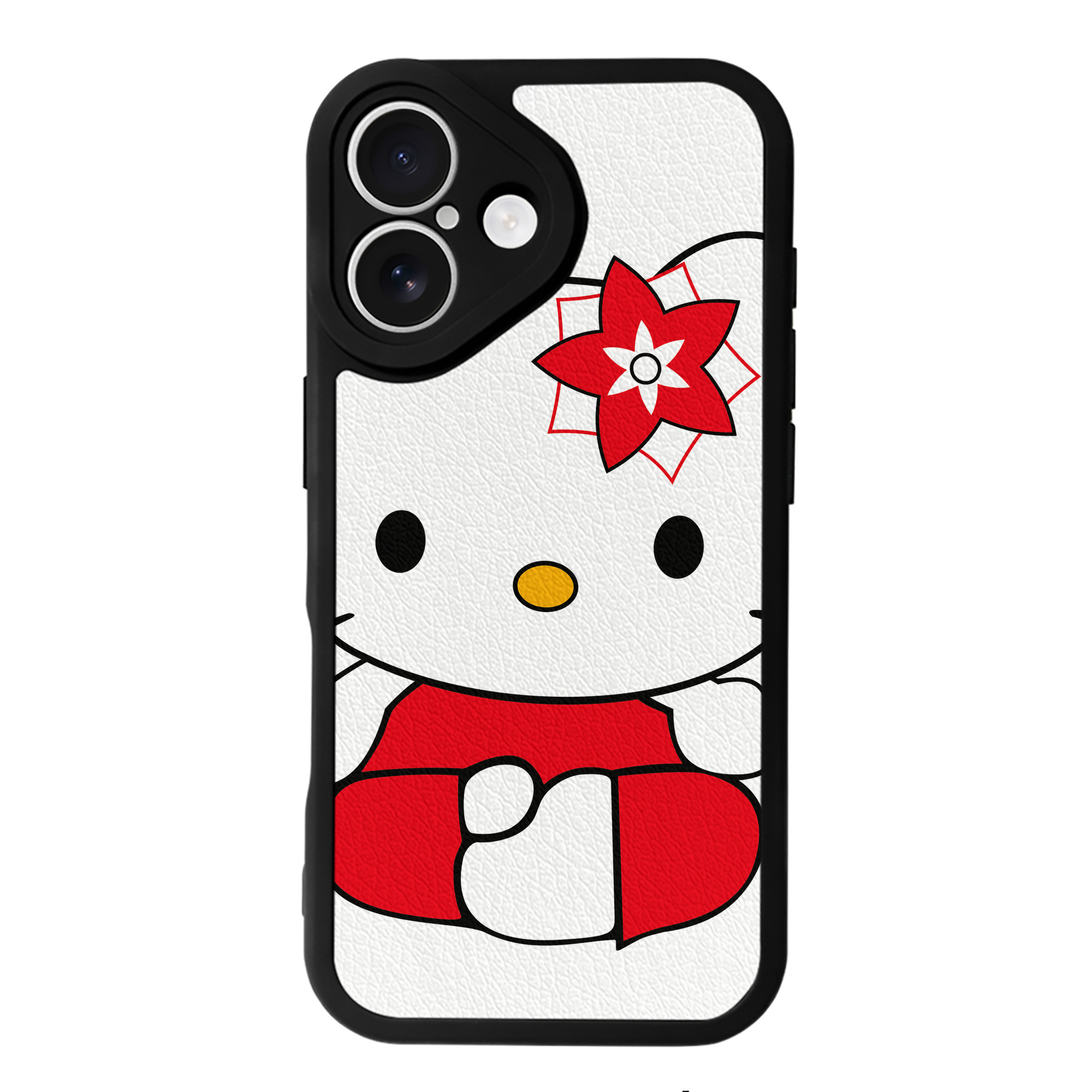 （画像用） Hello Kitty ハローキティ 【iPhone 16シリーズ対応】シリコンスマホケース（レザー調） 材質：シリコン